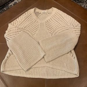 Tularosa cream crochet sweater, XS but fits small to medium as well